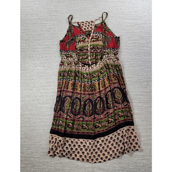 Jayli Dress Womens S Red Black‎ Elephant Paisley Open Back Festival Beach Boho - Picture 12 of 16